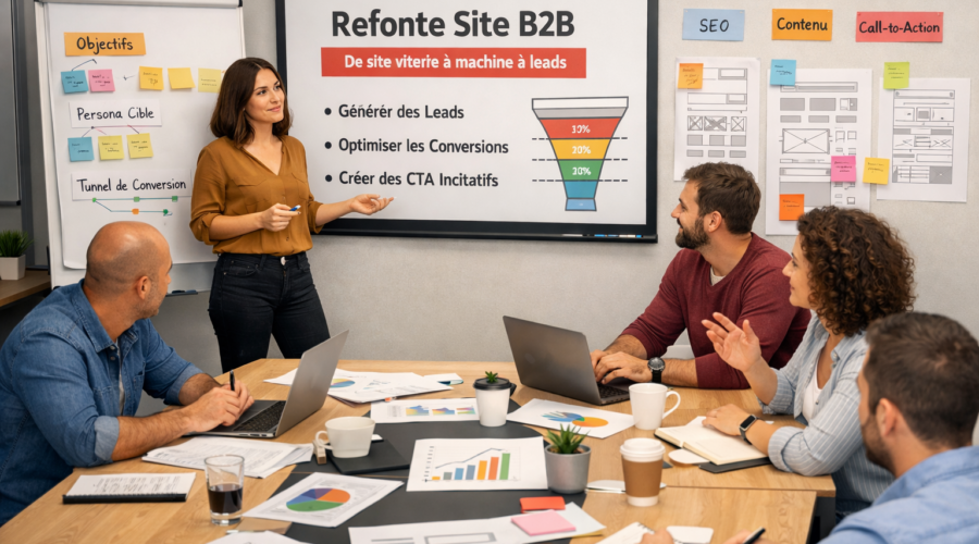 atelier d’équipe sur la refonte site B2B pour transformer un site vitrine en machine à leads