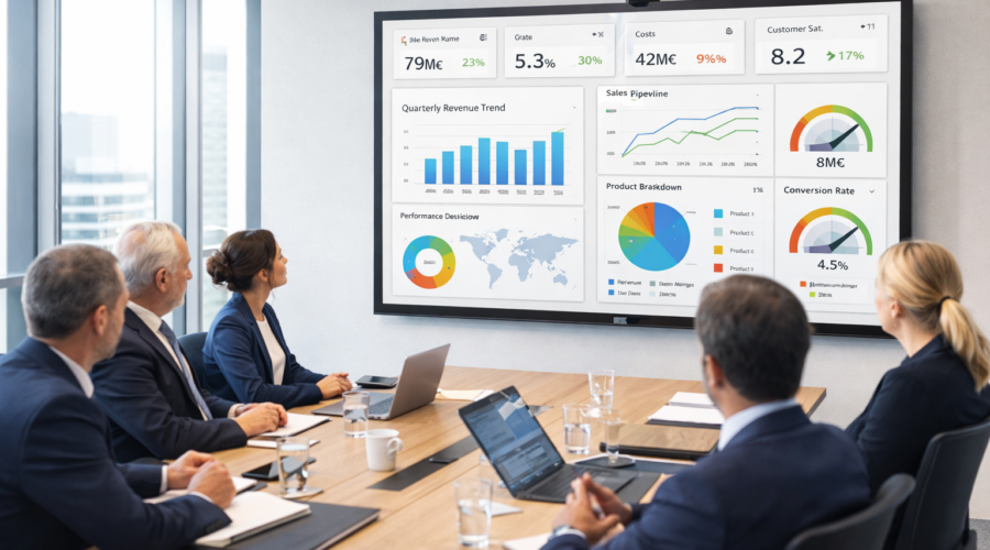 tableau de bord avec KPIs digitaux pour pilotage stratégique en 2026